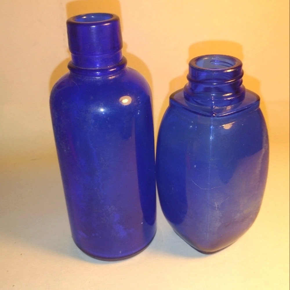 Antique Dr Medicine bottles Cole Bolt Blue